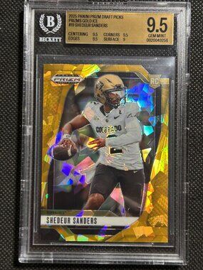 2025 Prizm Draft Picks #19 GOLD ICE Shedeur Sanders RC ROOKIE BGS 9.5 GEM MINT